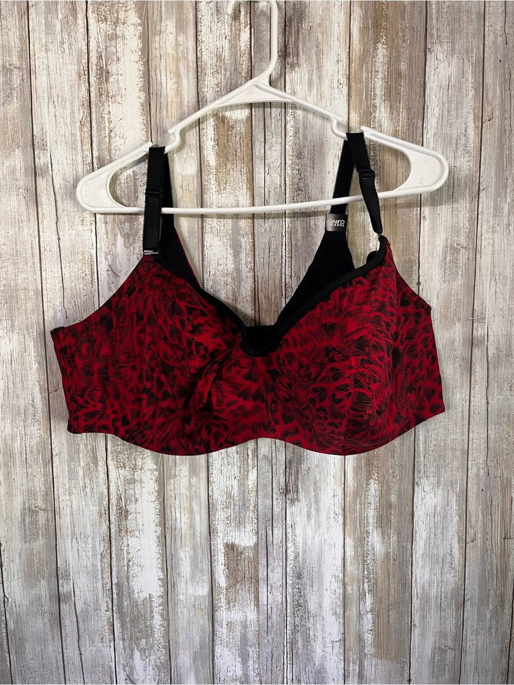 NWT Torrid 360 Back Smoothing Balconette Bra Red Heart Swirl 48DDD - Picture 2 of 7